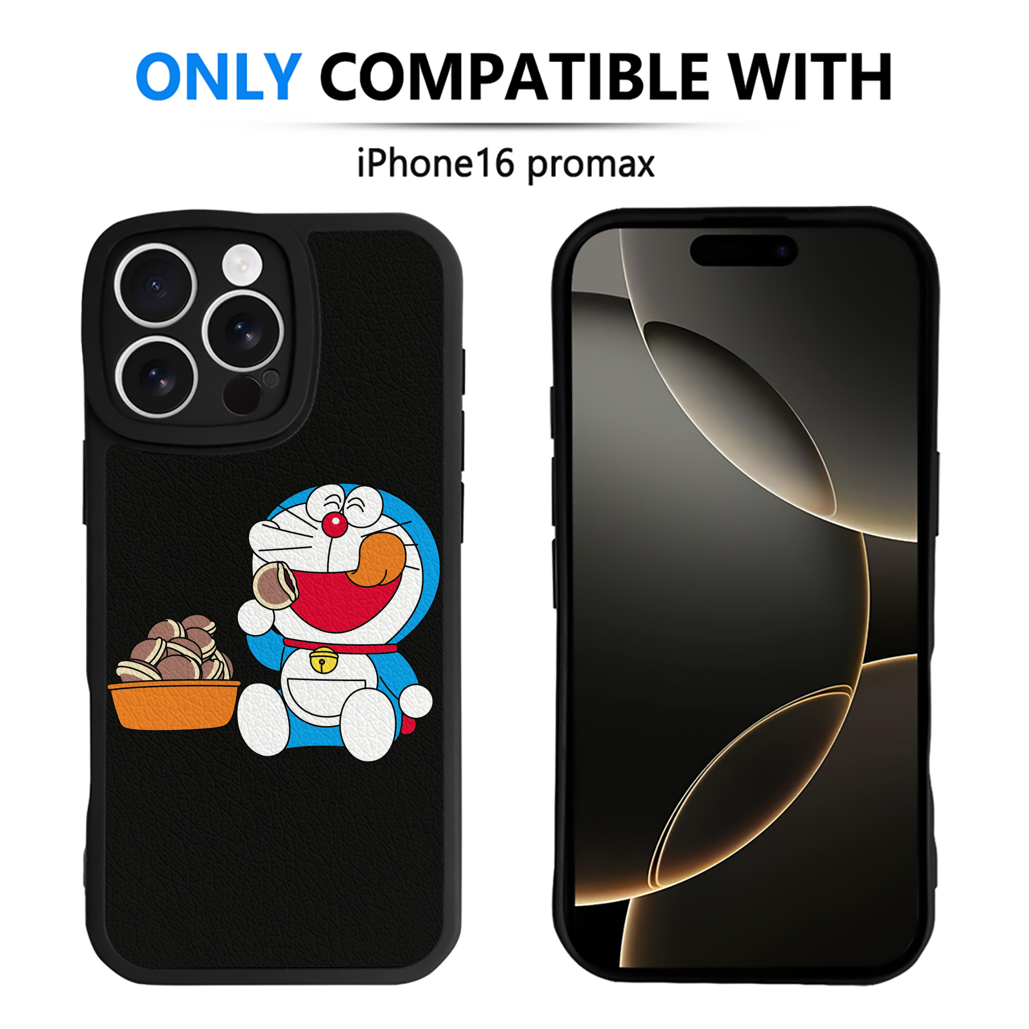（画像用） ドラえもん Doraemon 【iPhone 16シリーズ対応】シリコンスマホケース（レザー調） 材質：シリコン